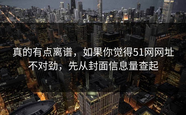 真的有点离谱，如果你觉得51网网址不对劲，先从封面信息量查起