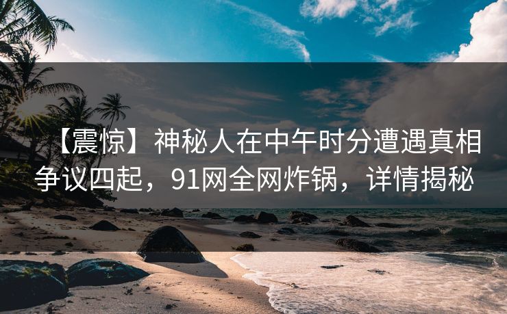 【震惊】神秘人在中午时分遭遇真相争议四起，91网全网炸锅，详情揭秘