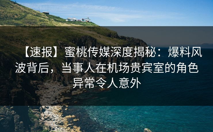 【速报】蜜桃传媒深度揭秘：爆料风波背后，当事人在机场贵宾室的角色异常令人意外