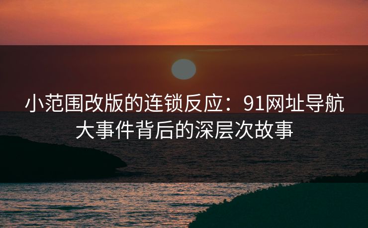 小范围改版的连锁反应：91网址导航大事件背后的深层次故事